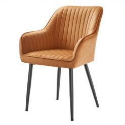 Velvet Accent Chair, Upholstered Dining Chair with Armrests