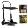 Trash Bag Holder with Wheels Moving Leaf Bag Stand Cart Yard Waste Can with Lid
