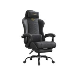 Ergonomic Office Computer Desk Chair with Footrest and Synchronised Armrests Ink Black