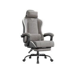 Ergonomic Office Computer Desk Chair with Footrest and Synchronised Armrests Dove Grey