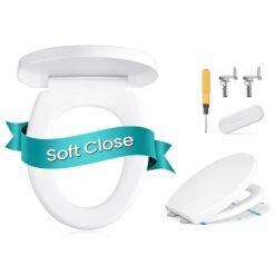 O-Shaped Soft-Close Toilet Seat, White