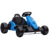 AIYAPLAY 24V Electric Go Kart, Drift Kart with Adjustable Seat, Slow Start, 5-Point Harness, Music, Horn, for 6-12 Years, Blue