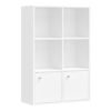3-Tier Bookcase with 2 Cabinets, 29 x 65.8 x 97.8 cm, Cloud White