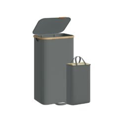 Laundry Basket, Removable Liner, 100 L, Slate Grey