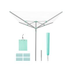 Rotary Washing Line, 60 m Outdoor Clothes Airer, Silver