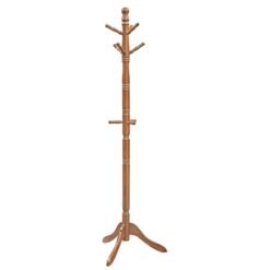 Coat Rack Stand, 10-Hook Tree, Free-Standing, Caramel Brown