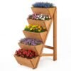 5-tier Vertical Raised Garden Bed Wood Elevated Planter Box-Orange