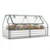 174 x 84 x 30 cm Galvanized Raised Garden Bed with Cover-Silver