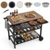 Outdoor Dining Cart with Korean BBQ Grill for Backyard