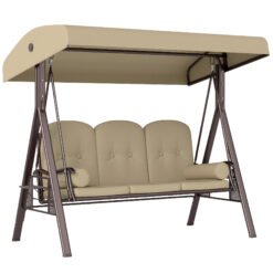 Outsunny Three-Seater Garden Swing Chair - Brown