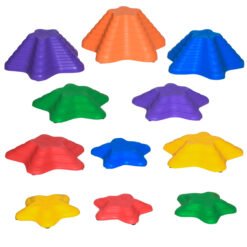 Outsunny 11-Piece Stepping Stones Kids, Starfish Style Non-slip Obstacle Course, Stackable Balance Blocks Garden Toys, Encourage Toddler Sensory Toys Indoor Outdoor - Multicoloured