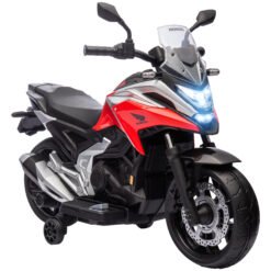 AIYAPLAY 12V Honda Licensed Kids Electric Motorbike w/ Music, Safety lights, Early Education Function, for Ages 3-6 Years, Red