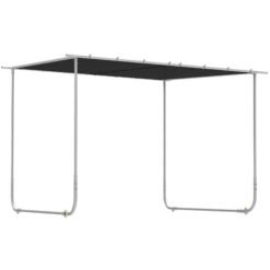 Outsunny 3 x 3(m) Mobile Pergola Kit, Portable Garden Gazebo with Wheels & UV-Resistant Canopy, Dark Grey