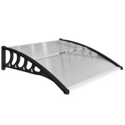 Outsunny Front Door Canopy, Outdoor Awning, Rain Shelter for Window, Porch and Front/Back Door, 103 x 96.5 cm, Clear