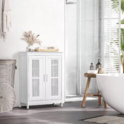 kleankin Modern Bathroom Floor Cabinet - White