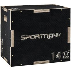 SPORTNOW Multi-Faceted Jump Box, Wooden Step Up Box, for Home, Gym, Exercise, Black
