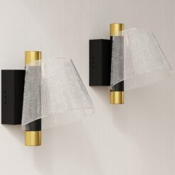 HOMCOM Led Wall Lamp 2 Pack, 5W Modern Indoor Starry Wall Light, Colour Temperature Adjustable 3000K/4000K/6500K, for Bedroom, Living Room, Hallway, Stairs, Black