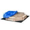 Outsunny Kids Wooden Sand Pit Children Sandbox with Cover Outdoor Playset for Backyard for 3-8 years 139.5 x 139.5 x 21.5 cm