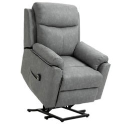 HOMCOM Faux Leather 70° Electric Riser Recliner Chair - Grey