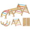 AIYAPLAY 8-in-1 Toddler Climbing Frame, Indoor Play Triangle Set with Slide, Arch and Triangle Ladder, Multicolour