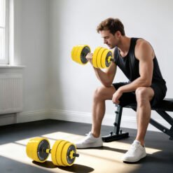 HOMCOM 30KG Dumbbell & Barbell  Adjustable Set Plate Bar Clamp Rod Home Gym Sports Area Exercise Ergonomic