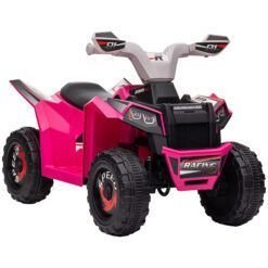HOMCOM 6V Quad Bike with Wear-Resistant Wheels, Forward Backward Function, for Ages 18-36 Months, Pink