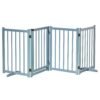 PawHut Pet Gate Wooden Foldable Dog Safety Barrier w/ 4 Panels for Small and Medium Dogs Blue