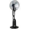 HOMCOM Spray Misting Fan, Floor Fan with Water Mist Spray, 70° Oscillation, Tilt Head, 3 Speeds, 2.8L Water Tank, Black