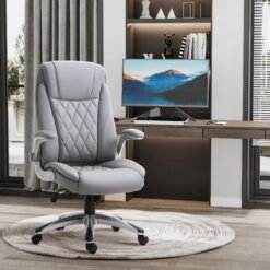 Vinsetto Faux Leather Executive Swivel Office Chair - Grey