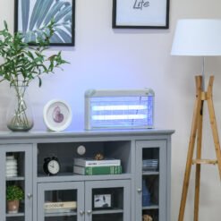 Outsunny Wall Hanging Bug Zapper, 30W Electric Fly Zapper Mosquito Killer, 60? Coverage Insect Killer, Indoor Outdoor Use, Grey