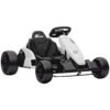 AIYAPLAY 24V Electric Go Kart, Drift Kart with Adjustable Seat, Slow Start, 5-Point Harness, Music, Horn, for 6-12 Years, White