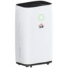 HOMCOM 20L/Day Portable Dehumidifier for Home, with LED Screen, Sleep Mode, 24H Timer, 4L Water Tank, Electric Air Dehumidifier for Damp Laundry Bedroom Basement