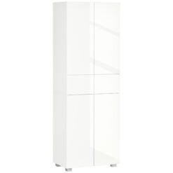HOMCOM Storage Cabinet, Kitchen Cupboard with 3 Adjustable Shelves, 60L x 35W x 170H cm, White