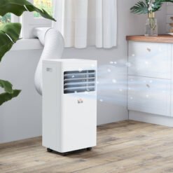 HOMCOM 7000 BTU Air Conditioning Unit, 3-in-1 Portable Air Conditioner, Dehumidifier, Cooling Fan with 2 Speeds, 24H Timer, Remote Control, Digital Display, Window Venting Kit, 26m²