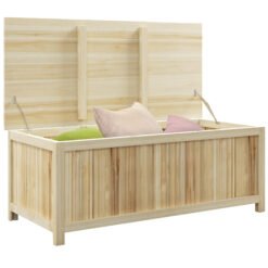 Outsunny 172 Litre Outdoor Storage Box, Wooden terrace Box Garden Storage Container, Natural