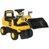 HOMCOM Ride on Tractor, CAT Licensed Kids Ride On Digger Excavator, Construction Toy Car with Adjustable Bucket, Horn, for Ages 1.5-3 Years