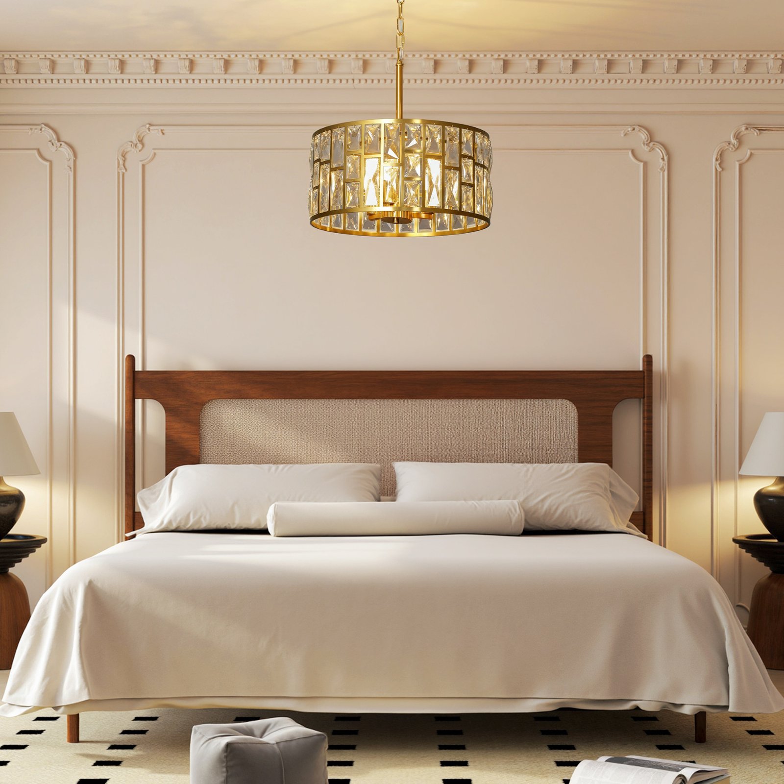 HOMCOM 72 Glass Crystallite Chandelier - Gold-Tone - Image 8