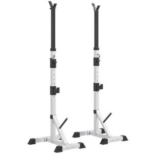 HOMCOM Weights Bar Barbell Rack Squat Stand Adjustable Portable Weight Lifting Max Load 200kg, Suitable For Home Gym Training Work Out