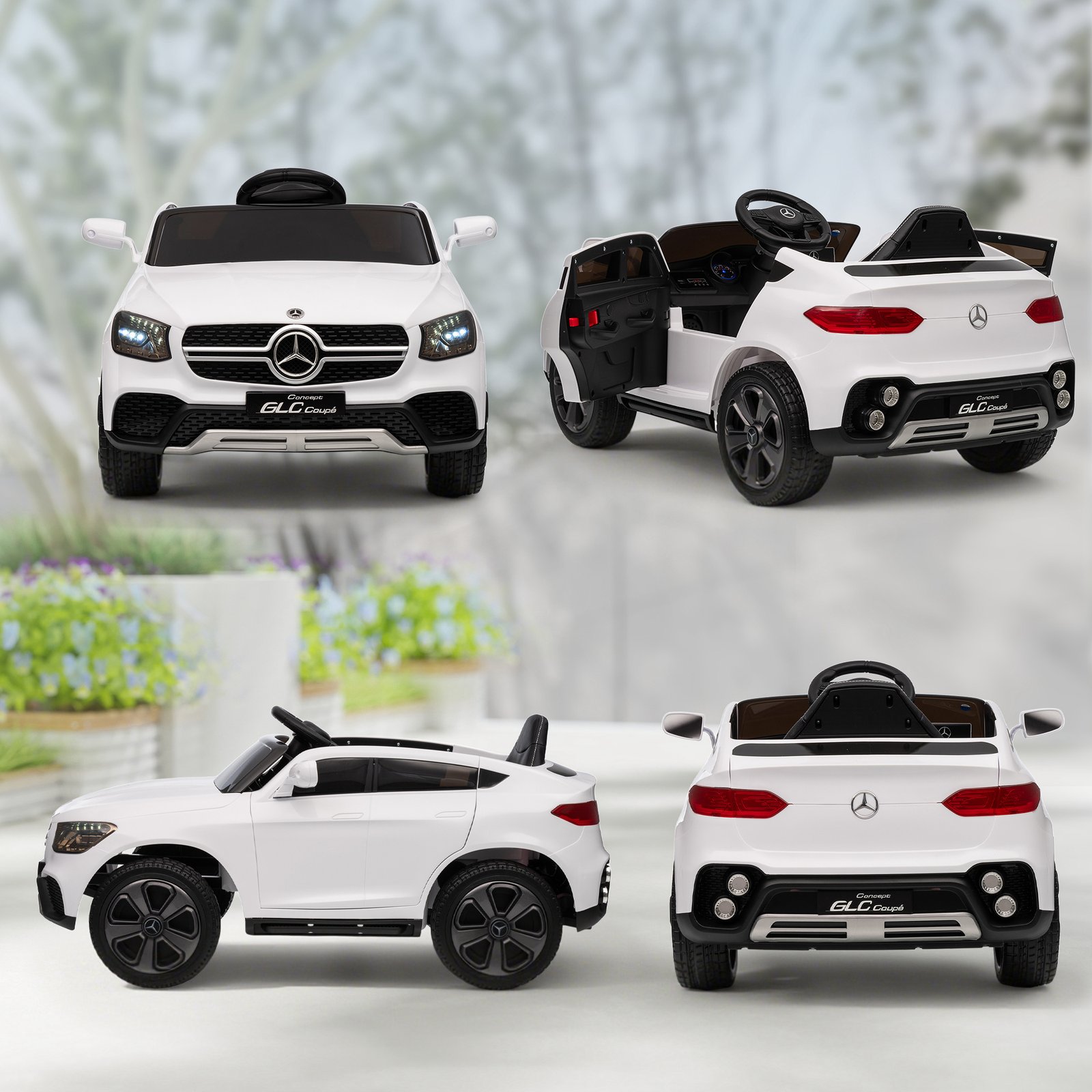AIYAPLAY Mercedes-Benz GLC Licensed Kids Ride on Car with Remote Control, Soft Start, MP3, LED Headlights, White - Image 9