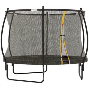 SPORTNOW 8ft Outdoor Trampoline with Enclosure Net, Spring Cover, Black