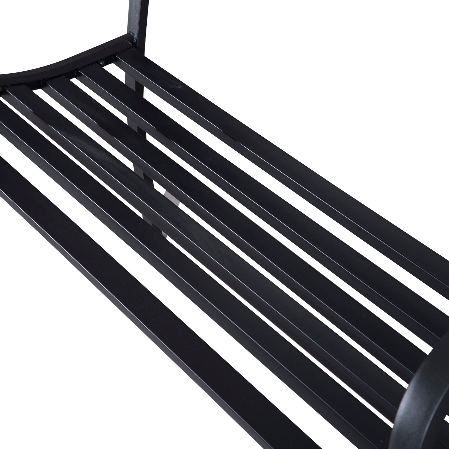 Outsunny 2-Seater Garden Bench, Steel-Black - Image 8