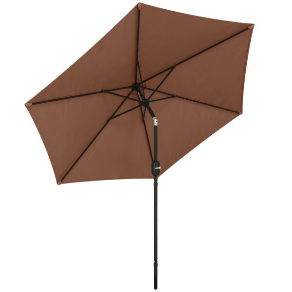 Outsunny 2.6 m Garden Parasol Umbrella with Aluminium Pole, Outdoor Patio Umbrella with Tilt and Crank, Vent, Coffee Outsunny 2.6 m Garden Parasol Umbrella with Aluminium Pole, Outdoor Patio Umbrella with Tilt and Crank, Vent, Coffee