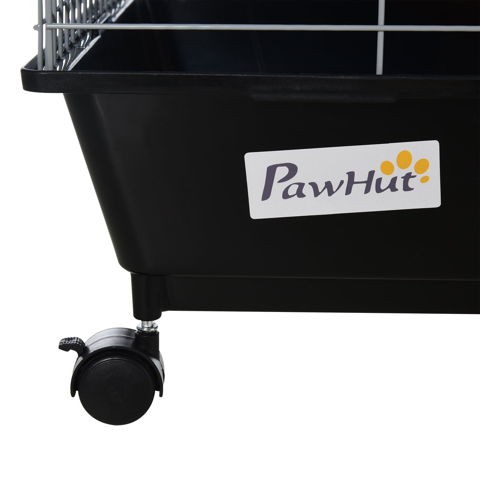 PawHut Steel Small 2-Tier Small Guinea Pigs Hutches w/ Accessories Blue/Orange - Image 8