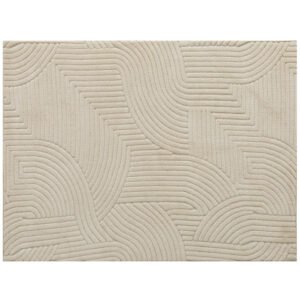 HOMCOM Modern Geometric Rug, Thick Plush, Non-Slip, 200 x 140 cm  Cream, Living Room/Bedroom/Office