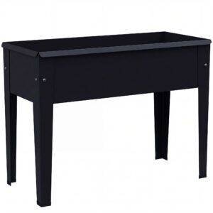 Outsunny Raised Planter, Metal Raised Garden Bed on Legs with Drainage Hole and Foot Covers, Black