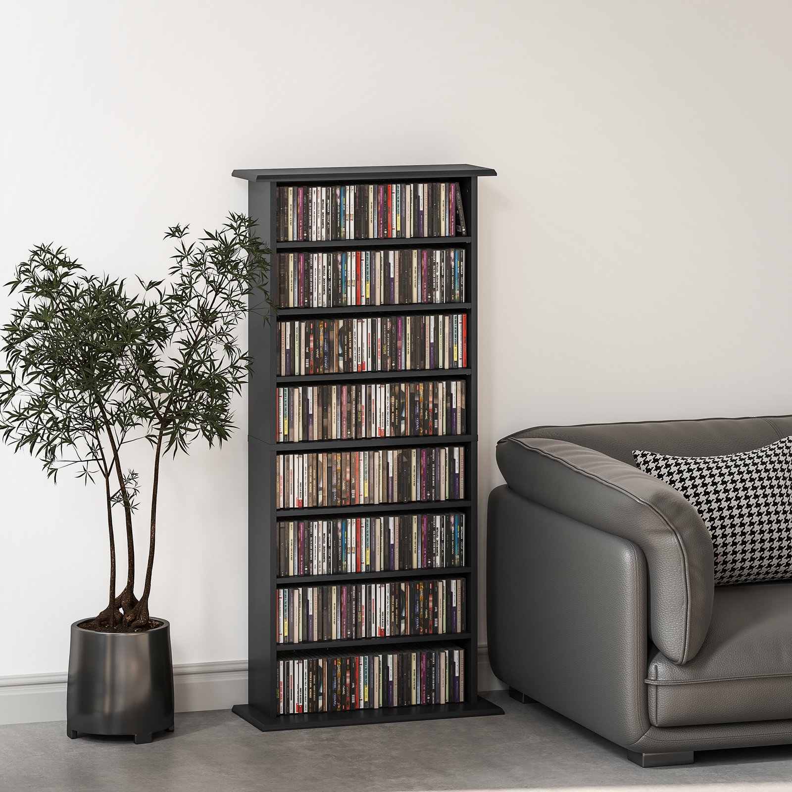HOMCOM 360 CD Storage Unit - Black - Image 9
