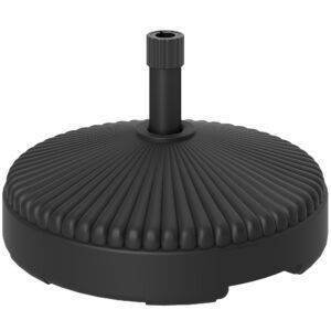 Outsunny Garden Parasol Base Holder, 28kg Sand Filled, 23kg Water Filled, Sun Umbrella Base, ?55 x 30H cm Black