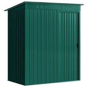 Outsunny 5 x 3.5ft Metal Garden Storage Shed with Effortless Assembly and 2 Pairs of Gloves, Waterproof Outdoor Shed, Green