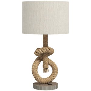 HOMCOM Nautical LED Table Lamp with USB Charging Port, Bedside Desk Lamp for Bedroom, Living Room, Home Office