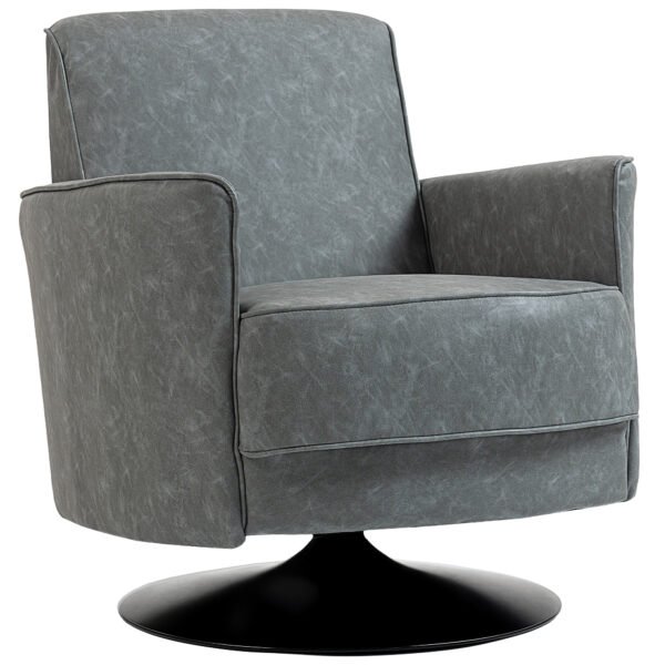 HOMCOM Upholstered Swivel Accent Chair with Thick Padding, Grey HOMCOM Upholstered Swivel Accent Chair with Thick Padding, Grey